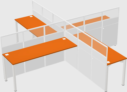 Quad office cubicles