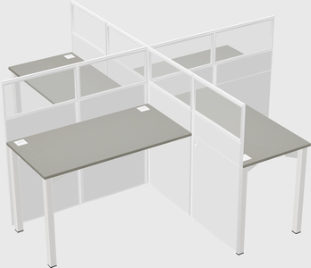 Quad office cubicles