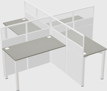 Quad office cubicles