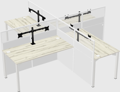 Quad office cubicles