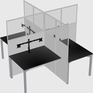 Quad office cubicles