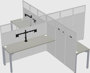 Quad office cubicles