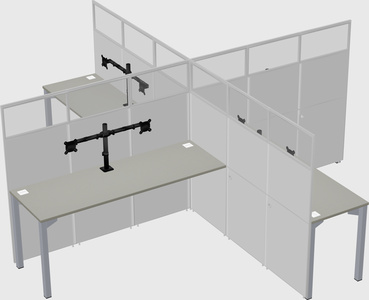 Quad office cubicles