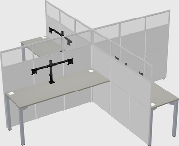Quad office cubicles