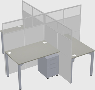 Quad office cubicles