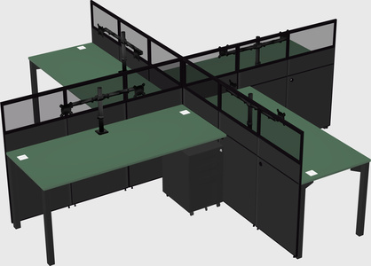 Quad office cubicles