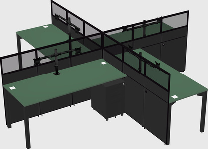 Quad office cubicles