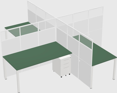 Quad office cubicles