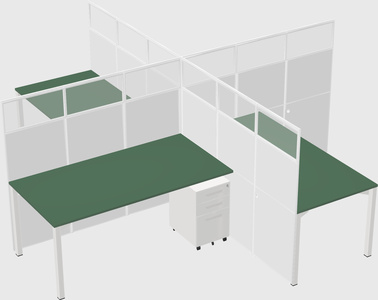 Quad office cubicles