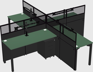 Quad office cubicles