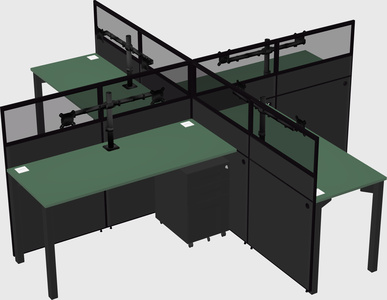 Quad office cubicles