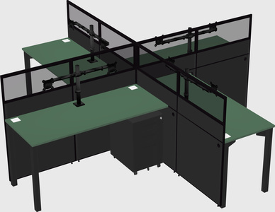 Quad office cubicles