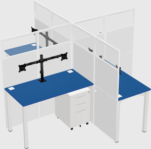 Quad office cubicles
