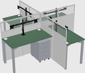 Quad office cubicles