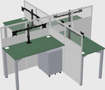 Quad office cubicles