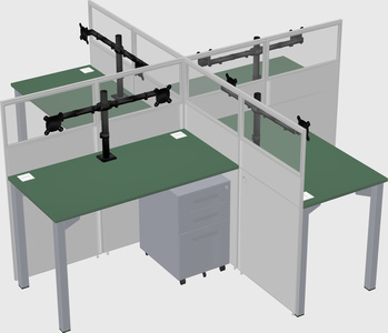 Quad office cubicles