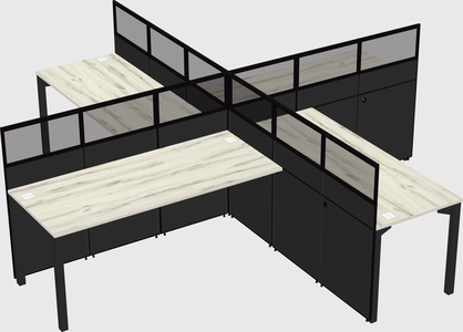 Quad office cubicles
