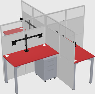 Quad office cubicles