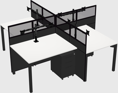 Quad office cubicles