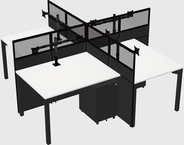 Quad office cubicles