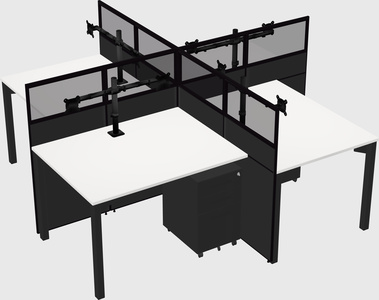 Quad office cubicles