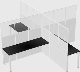 Quad office cubicles