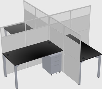 Quad office cubicles