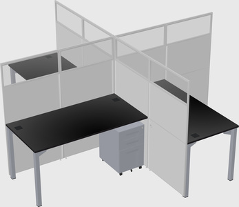 Quad office cubicles
