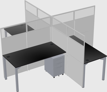Quad office cubicles