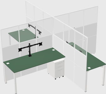 Quad office cubicles