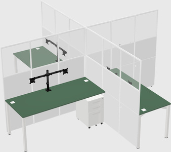 Quad office cubicles