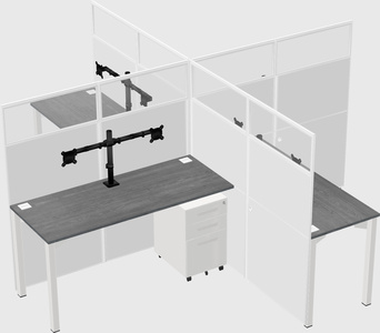 Quad office cubicles
