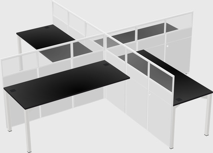 Quad office cubicles