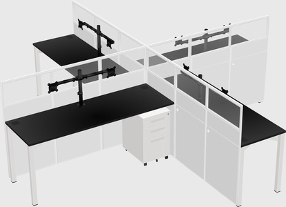 Quad office cubicles
