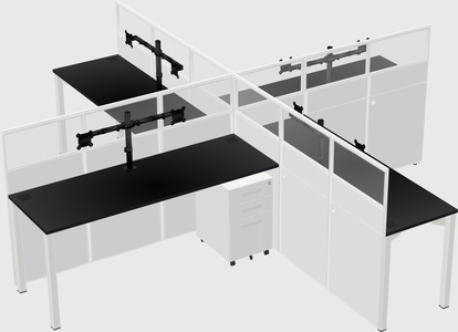 Quad office cubicles