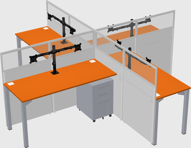Quad office cubicles