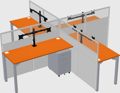 Quad office cubicles