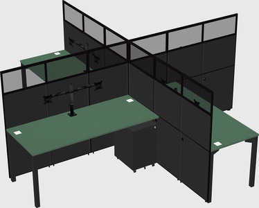 Quad office cubicles