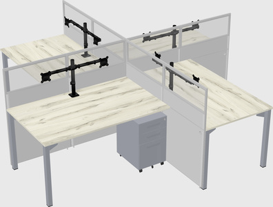 Quad office cubicles