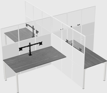 Quad office cubicles