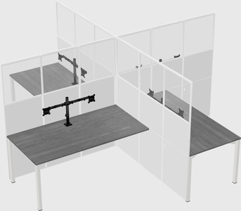 Quad office cubicles