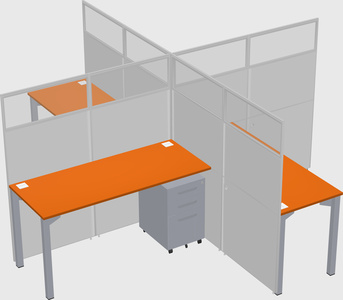 Quad office cubicles
