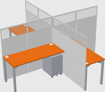 Quad office cubicles