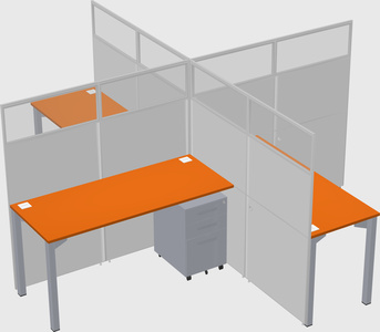 Quad office cubicles