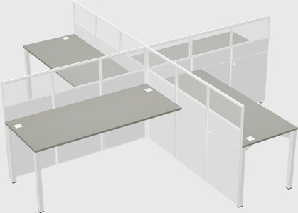 Quad office cubicles