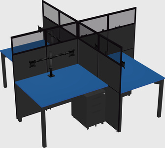 Quad office cubicles