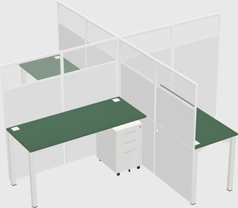Quad office cubicles