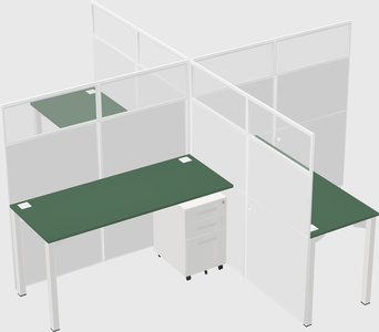 Quad office cubicles