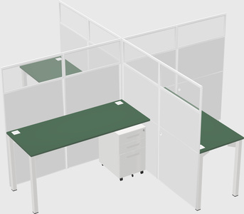Quad office cubicles
