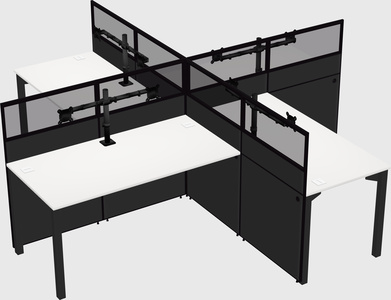 Quad office cubicles